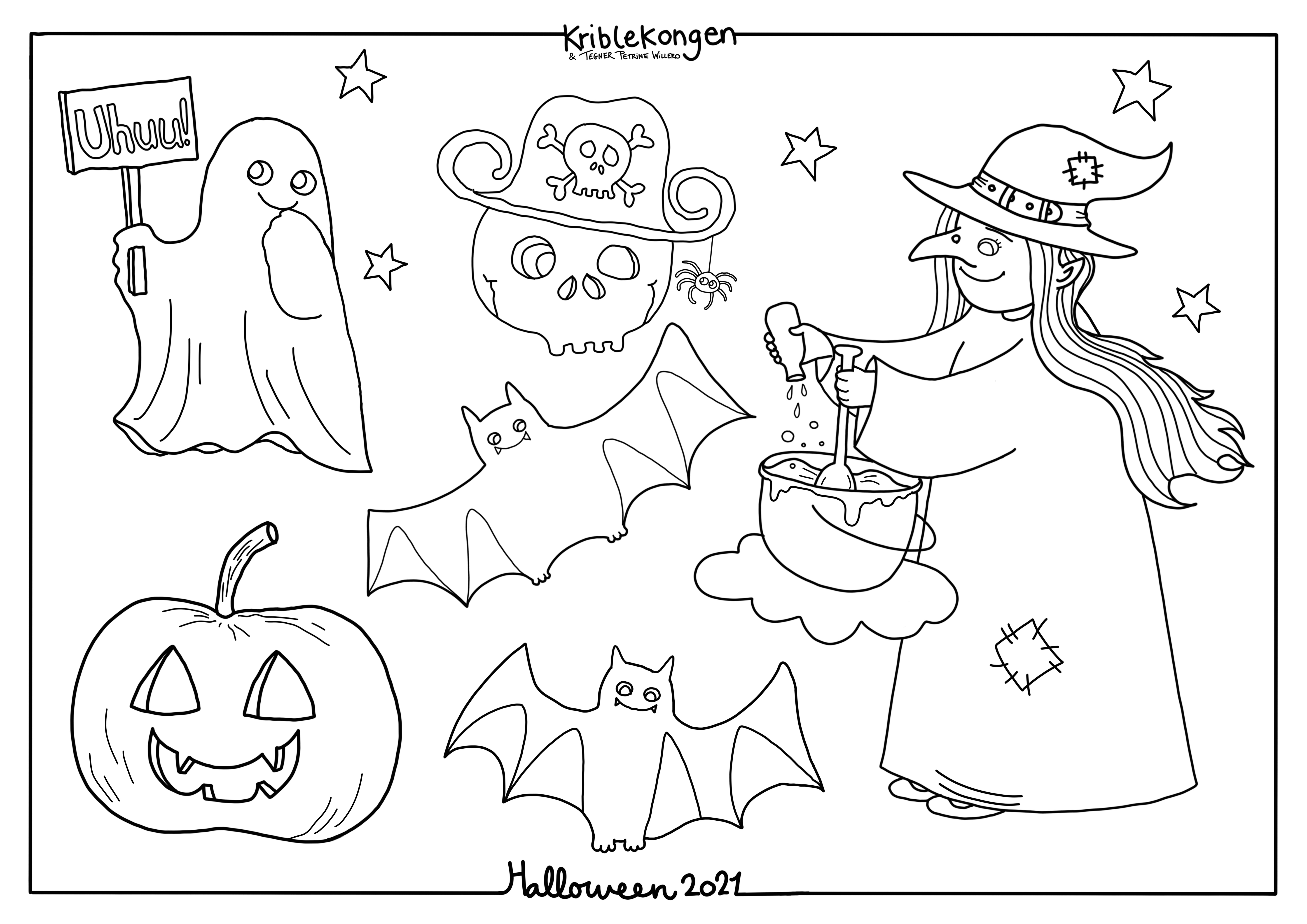 service Bar hver for sig Halloween tegninger til gratis print - Kriblekongen